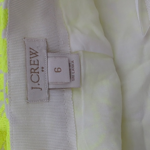 J. Crew 80's Yellow Neon Skirt with Embroidered Floral Motif - Picture 6 of 10